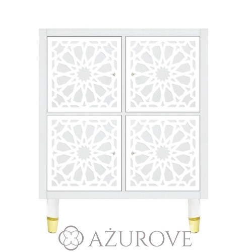 AŻUROVE_panel dekoracyjny do komody IKEA  KALLAX_wz.86_LEYA_biały.jpg