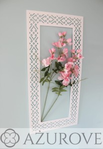 Ażurowa prostokątna rama - panel do lustra o wymiarze 37cm x 78cm - wz.05 EMMA